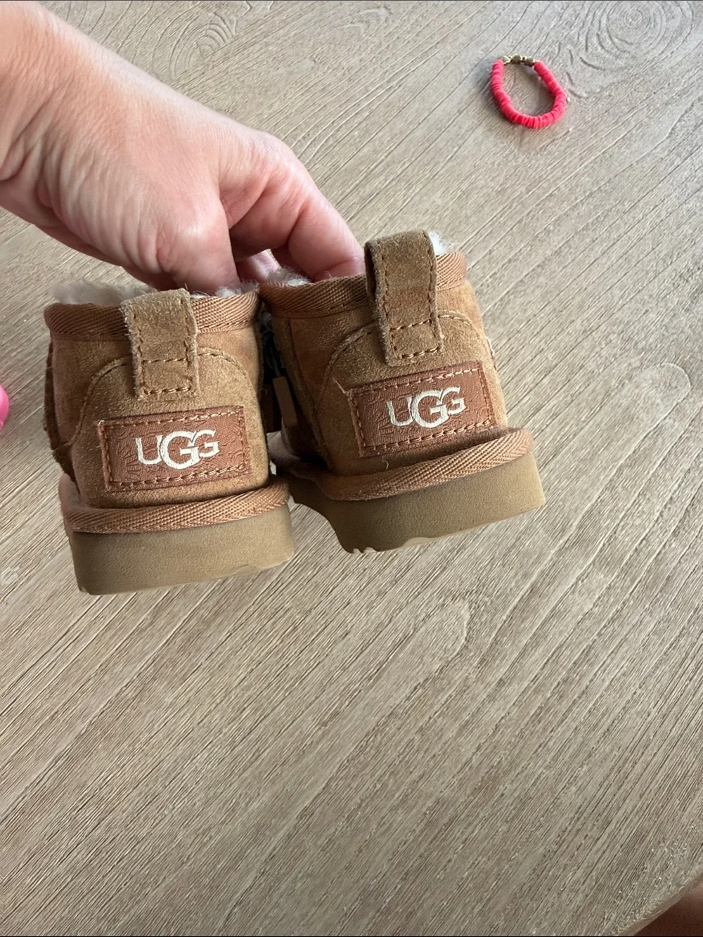 UGG Kids Chestnut Suede Shearling Booties